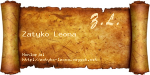 Zatyko Leona névjegykártya